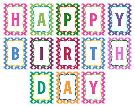 Happy Birthday Printable Letters With Design