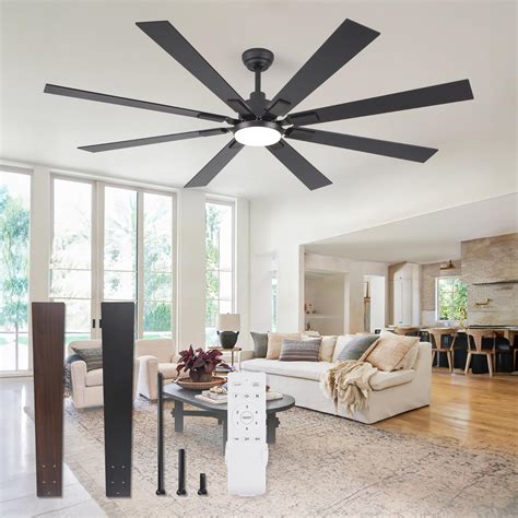 ZMISHIBO 72 inch Large Ceiling Fans with Lights Remote Control, Indoor ...