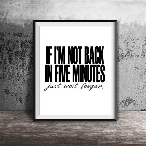 Back in Five, Funny Posters, Office Decor, Instant Download, Digital ...