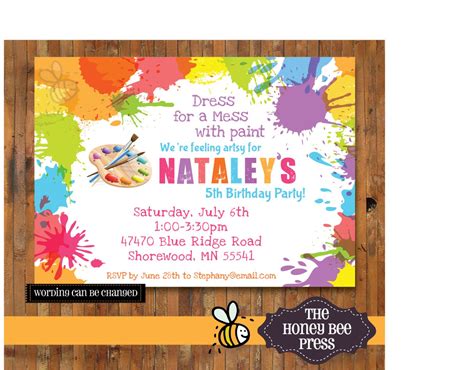 Art Birthday Party Invitations for your Kids | FREE Printable Birthday ...