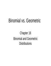 Binomial vs. Geometric Distributions: Understanding the | Course Hero