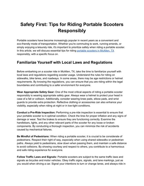 PPT - Safety First: Tips for Riding Portable Scooters Responsibly ...