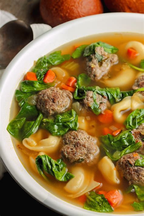 Tortellini Meatball Soup is just amazing. Filled with spinach and ...