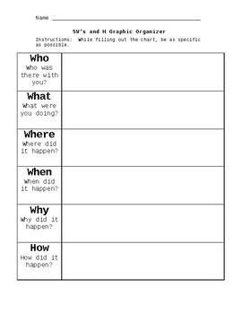 5 Ws and H Graphic Organizer by Alannah Daly | Teachers Pay Teachers