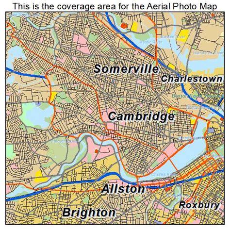 Aerial Photography Map of Cambridge, MA Massachusetts