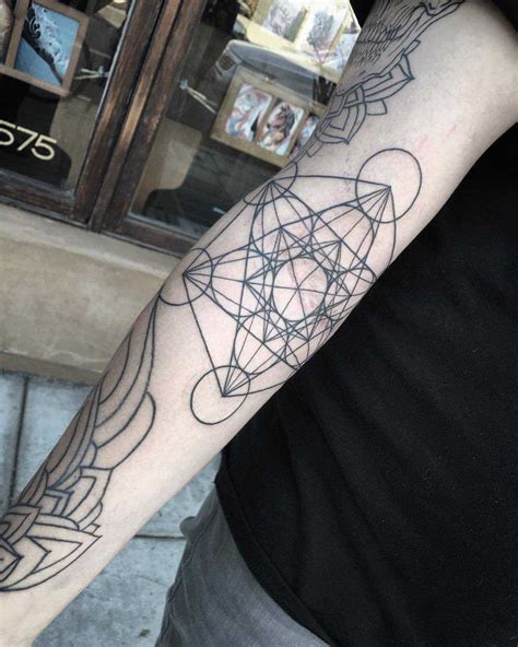 Metatron’s cube tattoo on the arm - Tattoogrid.net