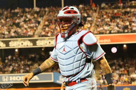 What Pros Wear: Yadier Molina’s Jordan Catchers Gear (Chest Protector ...