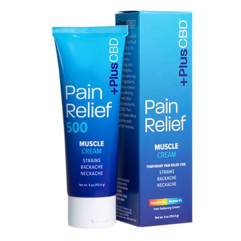 PlusCBD Oil - CBD Topical - Pain Relief Muscle Cream - 500mg