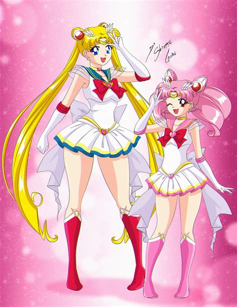 Super Sailor Moon + Super Sailor Chibi Moon by Shinta-Girl on DeviantArt