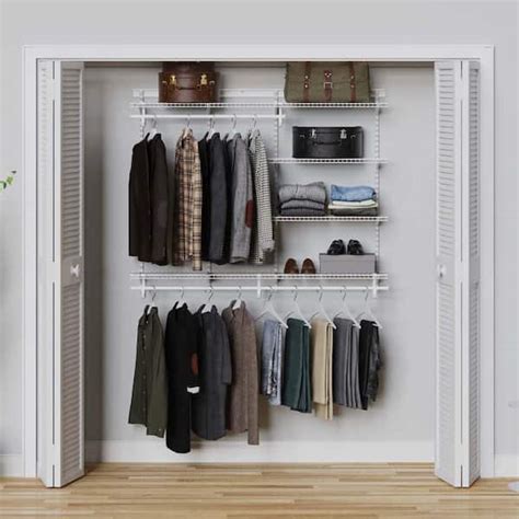 ClosetMaid ShelfTrack 49 - 96 in. W White Reach-In Wall Mount 3-Shelf ...