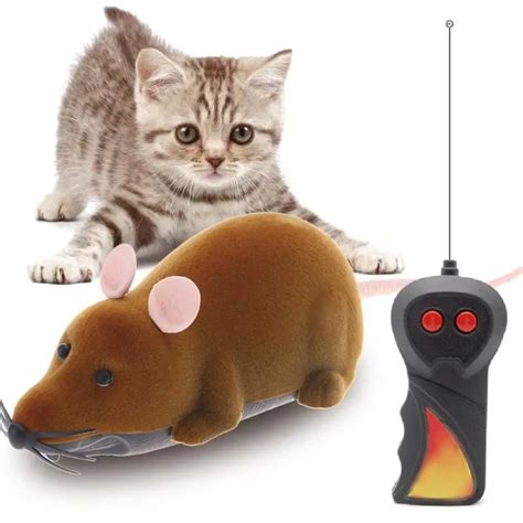 Small Wireless Electric RC Mouse Toy Novelty Pet Cat Kitten Remote ...