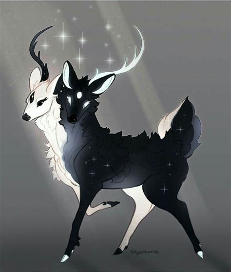 an animal that is standing in the dark with stars on it's back legs