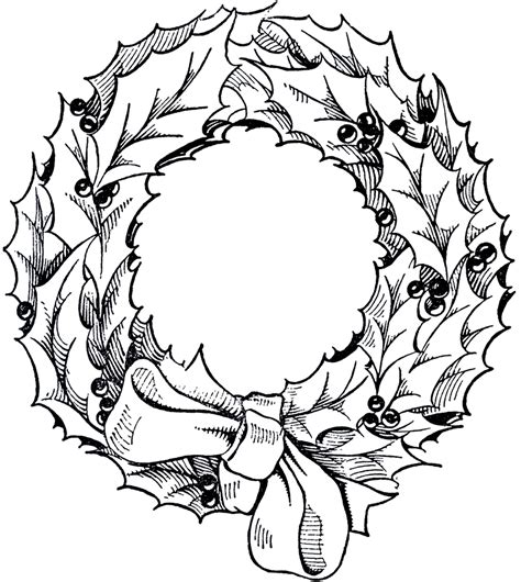 Vintage Christmas Wreath Graphic - The Graphics Fairy