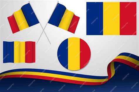 Premium Vector | Set Of Romania Flags In Different Designs Icon Flaying ...