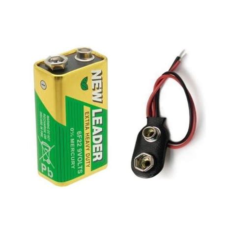 9V Battery With Connector - Robotonbd