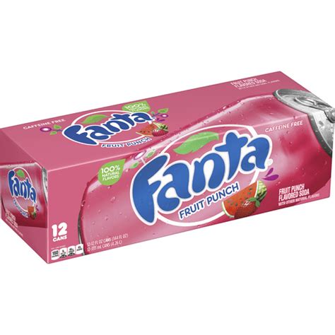 Fanta Fruit Punch Soda Fridge Pack Cans, 12 Fl Oz, 12 Pack | Fruit ...