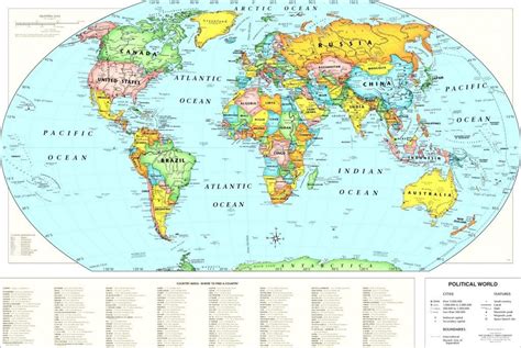 World Map With Countries And Latitude