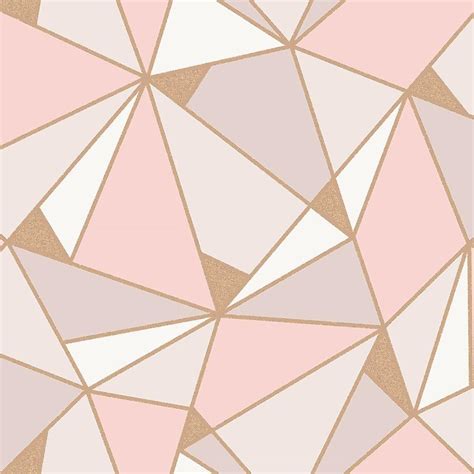 Crown Wallpaper | Trance Geometric Rose Gold/Blush Pink | M1431 ...