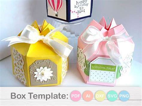 Mini Hexagonal Box Template SVG Studio3 - Etsy