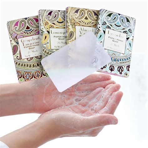 25 Pack Portable Mini Paper Soap Sheets For Outdoor Travel And Hand ...