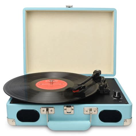 DIGITNOW Vintage Turntable, 3 Speed Vinyl Record Player-Suitcase ...