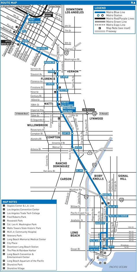 Blue line metro station map - Metro blue line map Los Angeles ...