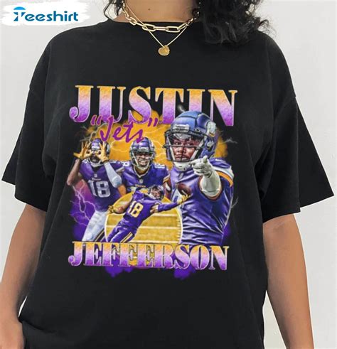 Justin Jefferson Shirt, Rugby Player Sweatshirt Long Sleeve