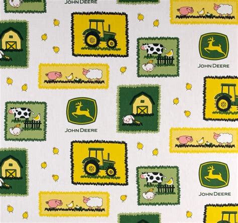 John Deere Fabric by the yard/ Tractor Fabric/ Pink John | Etsy