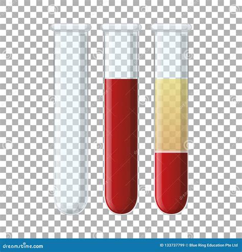 Set of Glass Viles with Blood Stock Vector - Illustration of white ...