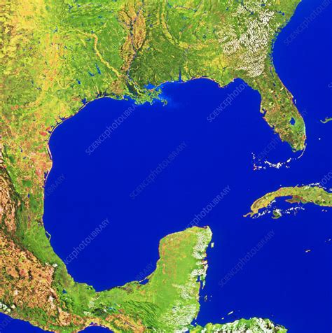 Gulf of Mexico, satellite mosaic - Stock Image - E070/0248 - Science ...