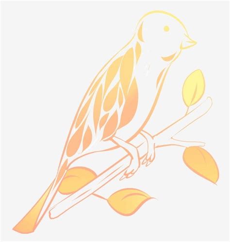 Yellow Bird Tattoo Illustration, Yellow Bird, Tattoo, Cartoon Tattoo ...