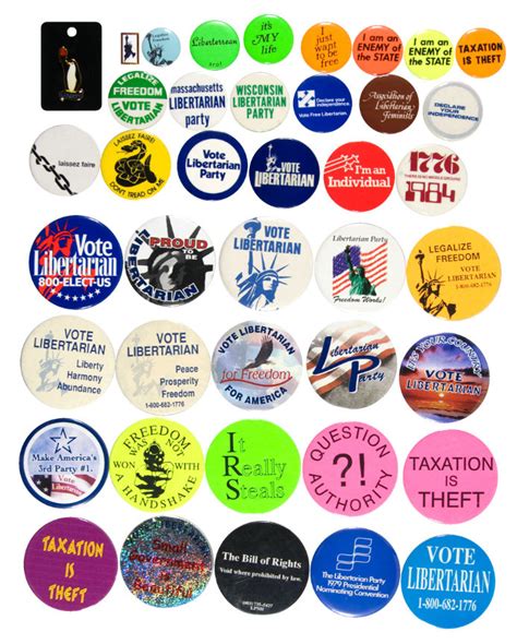 Hake's - LIBERTARIAN PARTY LARGE COLLECTION OF SLOGAN BUTTONS.