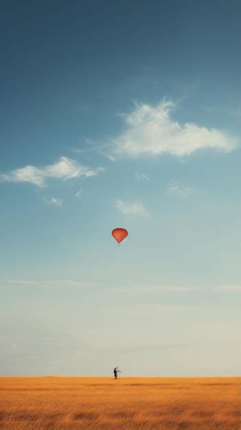 Premium AI Image | a person flying a kite in a field