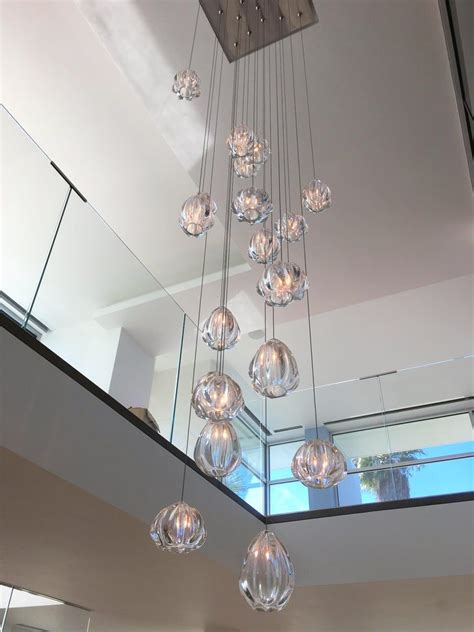 Modern Foyer Chandelier, Hand Blown Glass by Siemon and Salazar, Made ...