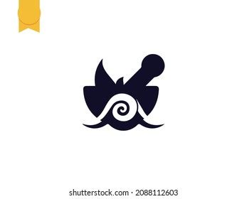 Modern Minimalist Mortar Pestle Logo Design Stock Vector (Royalty Free ...