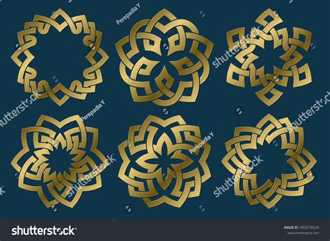 Set Golden Sacred Symbols Vector Abstract Stock Vector (Royalty Free ...