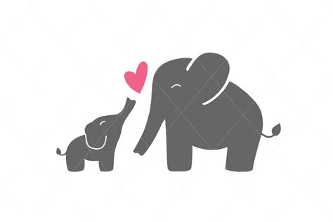 Mom and Baby Elephant Love Graphic by IlustracionesDigital · Creative ...