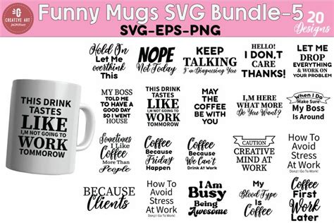 20 Funny Mugs SVG Bundle V5