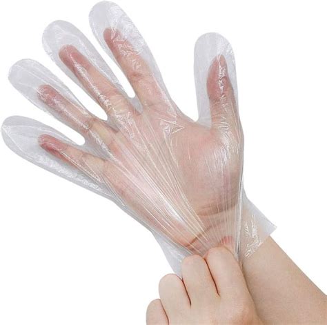 Disposable Food Prep Plastic Gloves - 100 Piece Plastic Food Safe ...