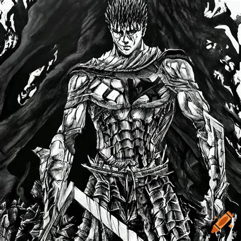 Guts character of berserk manga, manga panel, tattoo, blackwork, dark ...