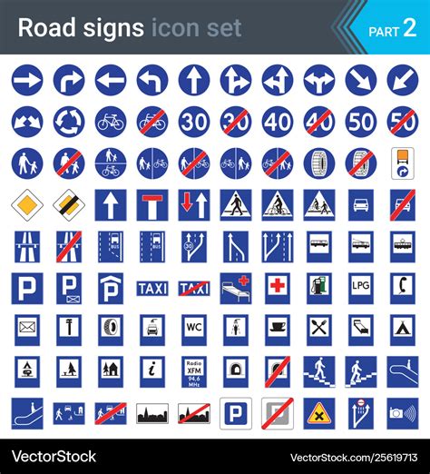 Road signs mandatory and information signs Vector Image