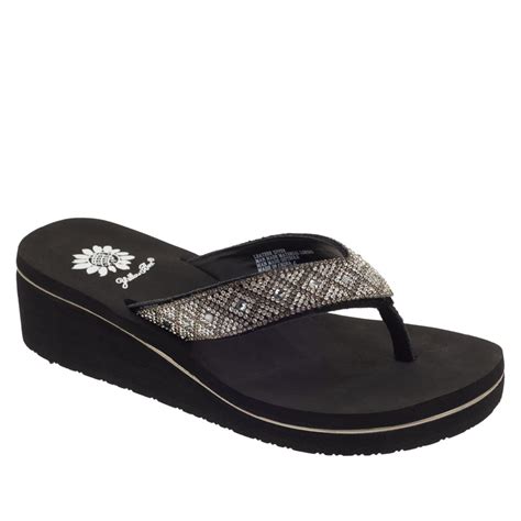 Yellow Box Achillas Platform Wedge Thong Sandal - Walmart.com