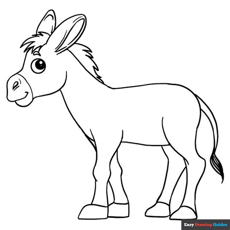 Donkey Coloring Page | Easy Drawing Guides