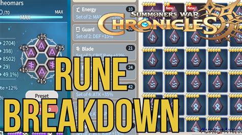 Summoners War: Chronicles Rune Breakdown - YouTube