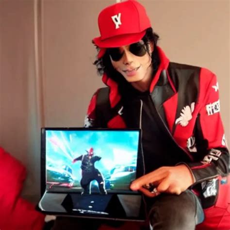 Michael Jackson playing Fortnite in his dark room, | Stable Diffusion ...