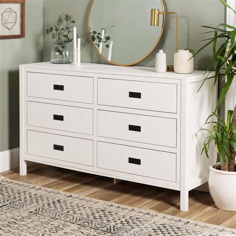 Annabelle Six Drawer Solid Wood White Dresser by Chateau Lyon - Walmart ...