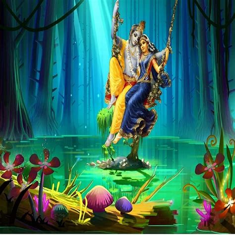 Non Woven Multicolor Radha Krishna 3D, For Home, Radha Krishna Swing HD ...