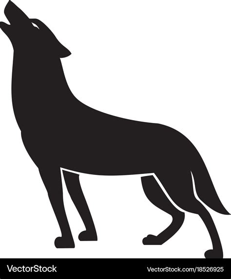 Howling wolf silhouette Royalty Free Vector Image