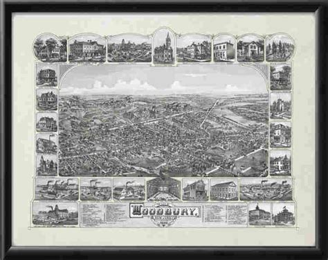 Woodbury, New Jersey, 1886 Bird's Eye View - Vintage City Maps