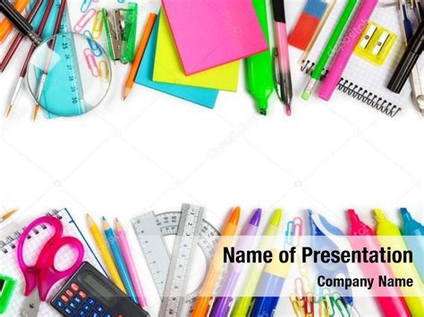 School supplies PowerPoint Template - School supplies PowerPoint Background